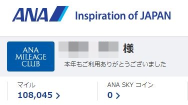 ANA MILEAGE アナマイル2